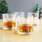 True Bourbon Glass, Whiskey Glasses, Clear Tumbler for Old Fashioned, Scotch, Vodka, Tequila, Brandy, Rum, Gin, Home Bar Glassware, 10 oz Set of 4