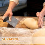 ALLTOP Stainless Steel Bench Scraper and Pastry Blender Cutter Set, Efficient Multipurpose Kitchen Baking Essential Tool with Comfortable Grip Handle-Perfect for Nut, Pie and Dough Processing - Black