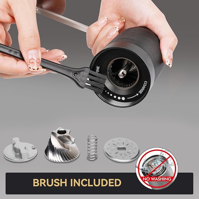 Portable Electric Coffee Grinder, Conical Burr Coffee Grinder – Dual Mode Manual & Electric Grinder Manual with Adjustable Grind Settings, Hand Bean Grinder for RV, Hiking, Office