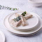 LERATIO Ceramic Plates,8.0 inch Salad Plates Set of 6,Handmade Porcelain Plates for kitchen with Wavy Edge,Microwave & Dishwasher & Oven Safe,Light weight & Scratch Resistant Dishes-White