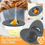 2PCS Silicone Egg Separators, Food-Silicone Egg White Separator, 3-Slit Egg White Separator from Yolk for Baking, Must-Have Egg Separator Tool, Set of 2