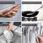 18/10 Stainless Steel Kitchen Utensils Set - 15” All Metal Cooking Tools, 11PCS - 2 Tongs, Fork, Solid Spoon, Slotted Spoon, Spatula, Soup Ladle, Skimmer, Slotted Spatula, Spaghetti Spoon, Large Spoon