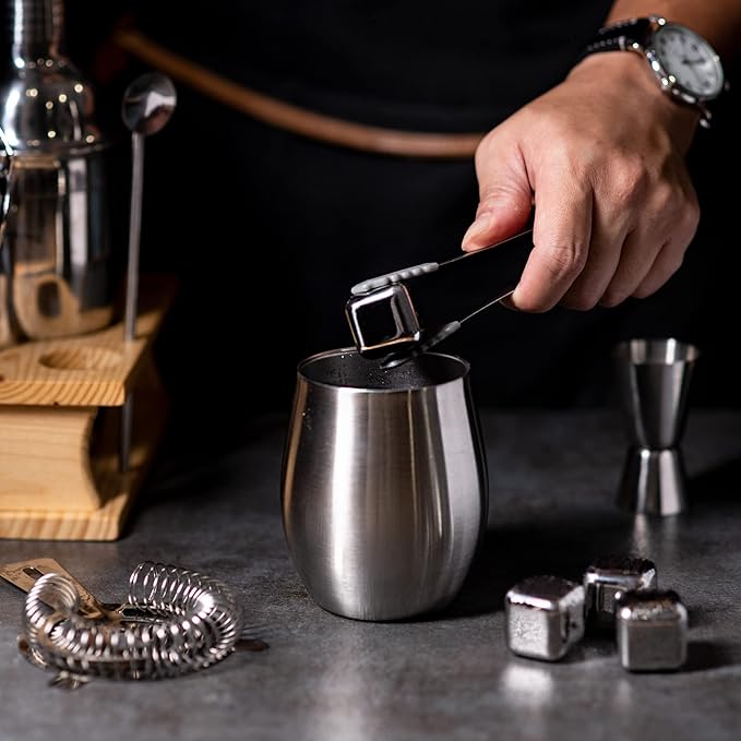 Sipworks Insulated Whiskey Tumbler - 8 oz Stainless Steel Bourbon Lowball Tumbler with Double Walled Vacuum Insulation - Spill Resistant Cocktail Nosing Glass Mug | Travel & Parties - Sky Blue