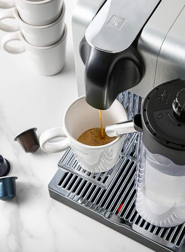 LE TAUCI 5 oz Espresso Mugs, Ceramic Small Stackable Coffee Cups, Designed for Double Shots of Espresso, Lungo and Tea, Perfect for Coffee Machine and Maker, Set of 4, White