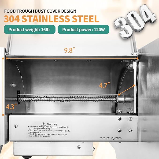 Newhai Upgraded Electric Potato Slicer Commercial Onion Sweet Potato Slicing Machine Cabbage Shredder Vegetable Fruit Cutter 0-0.4’’ Stainless Steel