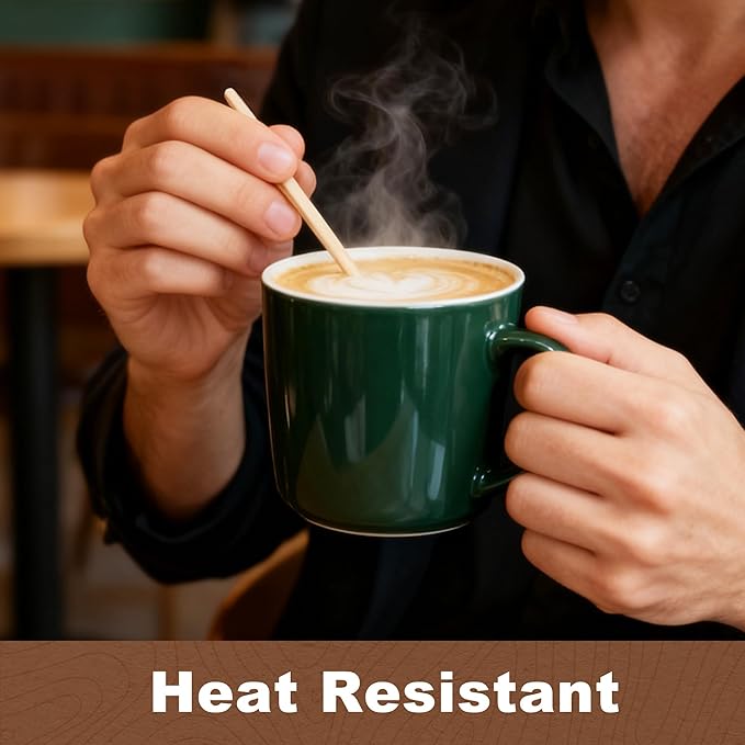 LotFancy 900Pcs Coffee Stirrers, 7 inch Birch Wood Coffee Stir Sticks, Sturdy Wooden Sticks, Great for Your Coffee Nook, Splinter Free, Round End