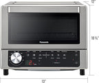 Panasonic FlashXpress Toaster Oven Countertop, 4-Slice Compact Size w/Double Infrared Heating, PFAS-free, 6 Auto Cook Options & Precise Temperature Control, 1300W - NB-G200P (Stainless Steel)