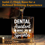 kunlisa Dental Assistant Gifts Whiskey Glasses, Dental Gifts for Women Men, Dentist Gift 10 oz Drinking Rocks Glasses for Women Men Whisky Cocktail Scotch Bourbon Liquor