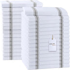 Dish Towels Set (Value Pack of 30) Size 15x25 Inch, 100% Cotton Soft & Absorbent Linen Kitchen Towels, Tea Towels, Reusable Cleaning Cloths for Household Cleaning (Grey)