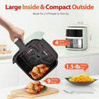 Air Fryer, Beelicious 8-in-1 Smart Compact 4QT Air Fryers, with Viewing Window, Shake Reminder, 450°F Digital Airfryer with Flavor-Lock Tech, Dishwasher-Safe & Nonstick, Fit for 1-3 People, Avo Green
