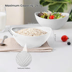 Wheat Straw Bowls Set of 4, Unbreakable Plastic Bowls Reusable, Microwave Safe Cereal Bowl for Camping, RV, Apartment, Party, Kitchen Bowl for Serving, Eating, Soup, Popcorn (26 OZ, White)