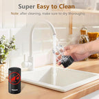 Electric Black Salt and Pepper Set with base, Rechargeable 6 External Adjustable Coarseness Automatic Pepper Mill Shakers, 95ml Large Capacity, One-Handed Operation 2 Pack