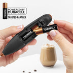 Zulay Kitchen Patented Tornado Triple Whisk Milk Frother with 4 Duracell Batteries – Handheld Foam Maker for Coffee, Lattes, Matcha & Hot Chocolate – Rich, Creamy Froth in Seconds