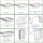 PUSDON Over Sink Dish Drying Rack Stainless Steel, Adjustable Large Dish Drainer for Storage Kitchen Organization Silver 3 Tier - Standard(34"-46")