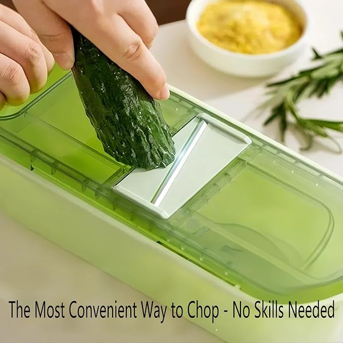 Stainless Steel Box Grater with Container - 6-in-1 Kitchen Slicer & Shredder for Cheese, Vegetables, Fruits - Dishwasher Safe, Non-Slip Base, Ergonomic Handle