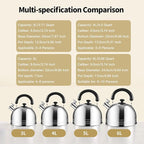 Whistling Tea Kettle, 3.17 Quart/3L Stainless Steel Tea Pot, Stove Top Tea Kettle，Induction Teakettle with Anti-Heat Handle (Mirror Polish)