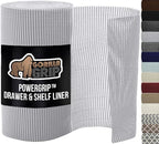 GORILLA GRIP powerGRIP Drawer Shelf and Cabinet Liner, Thick Strong Hold, Non-Adhesive Liners Protect Kitchen Cabinets and Cupboard, Bathroom Drawers, Easy Install, Breathable Mat, 12" x20' Light Gray