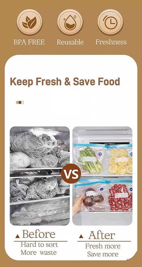 Sous Vide Bags-BPA-Free Reusable Vacuum Seal Bags for Food Storage Food Freezing safe Reseal Vacuum Storage Bag for Sous Vide Cooking-HOMYLAND11.2 * 10.2in (Medium 20pcs)