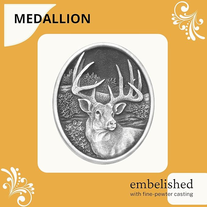 Heritage Pewter White Tail Deer Double Old Fashion | Double Rocks Glass 14 OZ for Liquor | Expertly Crafted Pewter Glass