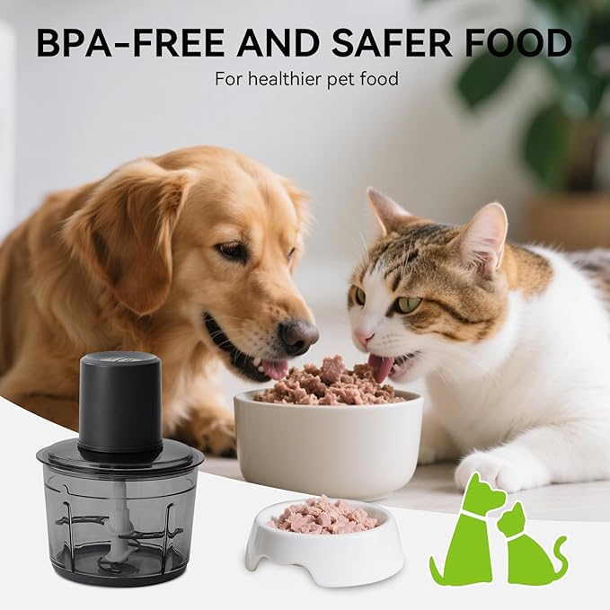 Meat Grinder Electric, 2.2L Stainless Steel Food Processor and Chopper with 4 Sharp Blades, 350W, 2 Speed Modes, for Meat, Baby Food, Vegetables, Fruits, Nuts,8 Cups, Black