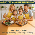 Baker’s Signature Stainless Steel Cookie Sheet Pan, Stainless Steel Baking Sheet Set of 2, Mirror Finish, Non-Stick, Rust Resistant, BPA Free, Dishwasher Safe, 17.5 x 13 Inch