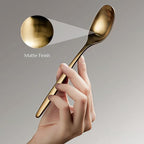 JazzUpCo Ava Flatware Flatware non toxic 18/10 stainless steel dishwasher safe (Matte Gold, 4 Person Set (20 Pieces))