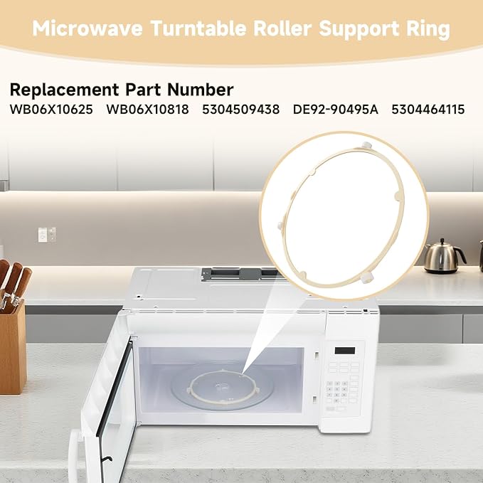 Microwave Turntable Roller Support Ring Compatible with Samsung GE Frigidaire Microwave Ovens Replace#: WB06X10625 WB06X10818 5304509438