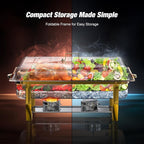 Gold Chafing Dishes for Buffet (9QT, 4 Pack) - Easy Assembly, Food-Grade Stainless Steel Chafers for Catering w/Rolled Edge Design, Foldable Frame, for Party, Banquet (Full Size Food Pan)