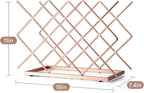 Countertop Wine Rack - 10 Bottle Freestanding Modern Rose Gold Metal Small Wine Rack - Tabletop Wine Holder Stand for Cabinet, Pantry, Wine Bottle Storage…