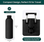 NOBL Stainless Steel Water Bottle,17 oz, 500 ml, Double Wall Vacuum Insulation, Sealed Bottle Keeps Drinks Cold 24 Hrs & Hot 12 Hrs, Leak Proof, Fits Noble Carry-On Cup Holder - Black