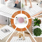 Stone Drying Mat for Kitchen Counter, Large Stone Dish Drying Mat Foldable Diatomaceous Earth Water Absorbing Mat for Dishes Bottles Cups Match Any Countertop White 24" x 16"