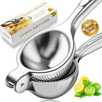 Vakoo Lemon Squeezer - Large, Heavy-Duty, Sturdy Metal Manual Juicer for Lemon, Lime & Citrus, Hand Press for Maximum Juice Extraction - Large, Silver