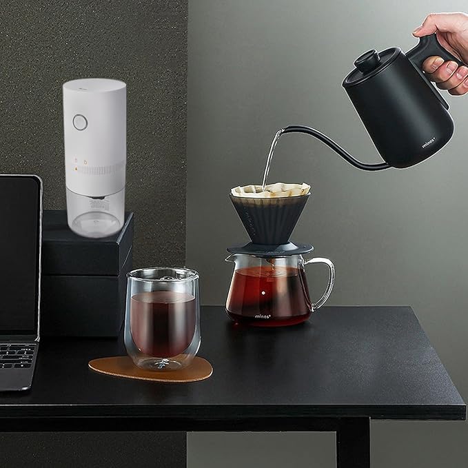 Portable Burr Coffee Grinder Small - Coffee Bean Grinder Electric with Multi Grind Settings for French Press, Cold Brew, Moka Pot, Pour-Over, Espresso Machine