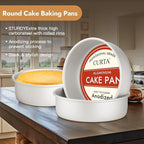 CURTA 7 Inch Round Cake Pan, 7x3 inch 2 Set Anodized Aluminum Round Baking Pan, Small Cake Pan Non-Toxic & Heavy Duty, Deep Side, Easy Clean & Dishwasher Safe