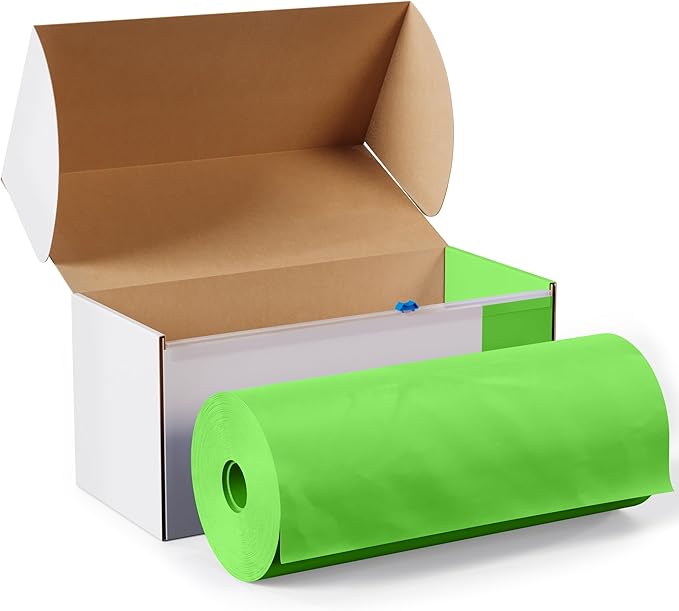 Exquisite Lime Green Plastic 54x300in Tablecloth Roll, Heavy Duty Disposable, Waterproof, Built-in Cutter, 36 Rectangle Table Covers, All-Season