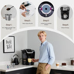 4 Pack Reusable K Cup Coffee Filters, Stainless Steel Refillable K Cup Coffee Pods for Keurig 1.0 and 2.0 Coffee Makers