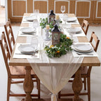 Linen Placemats Set of 8, Machine Washable, Heat Resistant, Wrinkle Free, Thick Polyester Kitchen Place Mats for Dining Table (White)