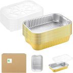 13"x 8.9" 7.5LB Sturdy Aluminum Foil Pans with Lids (20 Packs), 2X Thicker Heavy Duty for Dishwasher, Reusable Microwavable for Cooking, Baking, Reheating, Freezer, Oven, Recyclable