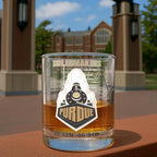 Greenline Goods – University of Purdue Boilermakers College Whiskey Glasses (Set of 2), 10 oz – Full-Color Logo + Campus Map