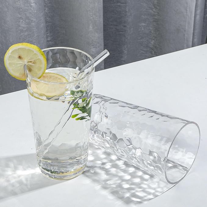 BPA-Free Plastic Tumblers 8 Pack (8x22oz) | Reusable Dishwasher Safe | Stackable Shatterproof Cups | Plastic Drinkware & Drinking Tumblers for Restaurant, Home, Party