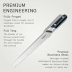 Made In Cookware - 9" Inch Bread Knife France - Full Tang With Truffle Black Handle