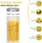 12 oz Glass Mason Jars, 15 Pack Regular Mouth Glass Canning Jars with Silver Aluminum Lids and Bands, Airtight Jam Jars for Food Storage, Pickling, Fermenting, Honey, Jelly, DIY Candles Decor
