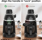 Coffee Machine, 3.5 Bar Espresso Cappuccino Machine with Milk Frother, 1-4 Cup Portable Coffee Maker for Latte, Cappuccino, 800W, Black