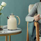 ASCOT Electric Kettle, Stainless Steel Electric Tea Kettle Gifts for Men/Women/Family 1.5L 1500W Retro Tea Heater & Hot Water Boiler, Auto Shut-Off and Boil-Dry Protection (Cream)