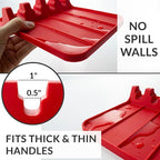 Silicone Utensil Rest and Spoon Holder, Heat Resistant Kitchen Spoon Rest for Multiple Utensils, Dishwasher Safe Drip Pad for Spatulas, Tongs, Ladles, and Spoons (Candy Red)