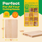 Riveira Maple Wood Cutting Board – Gourmet Maple Grandeur: 15 x 10 Wooden Cutting Board – Natural Wooden Cutting Boards For Kitchen Decorative – Innovative Juice Grooves Maple Wooden Chopping Board