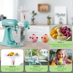 Dairy Free Ice Cream Maker Attachment for KitchenAid Stand Mixer, Frozen Yogurt and Sorbet Maker, Soft Serve Dessert Machine, Dishwasher Safe for Kitchen aid Ice Cream Attachment