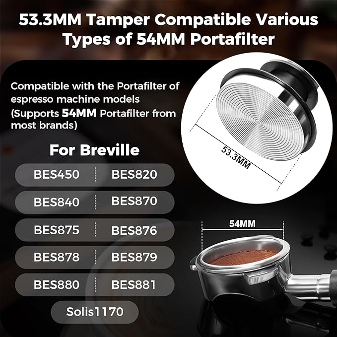 IKAPE 53MM Black Espresso Tool Set 8 IN 1, Coffee Tamper, Distributor, Magnetic Funnel, Puck Screen, Tamper Station, Stirrer Distribution Tool, Cleaning Towel and Brush