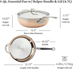 Hestan - CopperBond Collection - 100% Pure Copper Essential Pan, Induction Cooktop Compatible, 5 Quart