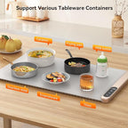 Electric Warming Tray, Food Warmers with Adjustable Temperature, Timer, Full Surface Heating, Rollable Silicone Food Warming Mat for Parties, Buffet, Family Gatherings, Daily Use